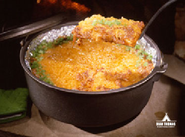 Enjoy this delicious Mexican cuisine cooked in a dutch oven on your next camping or outdoor adventure.