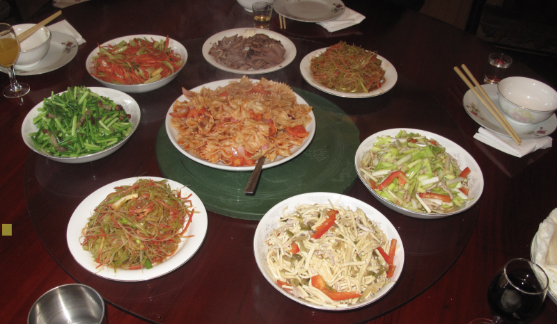 Several dishes that were prepared for the Chinese New Year