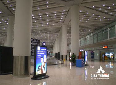 Inside the Beijing airport, the worlds tallest airport.